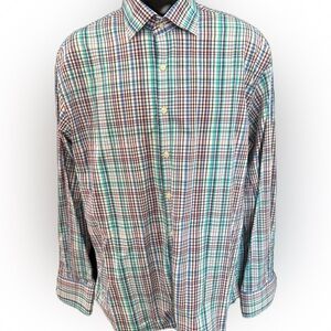 Peter Millar Summer Comfort Men’s Long Sleeve Button Down Shirt. Size Large